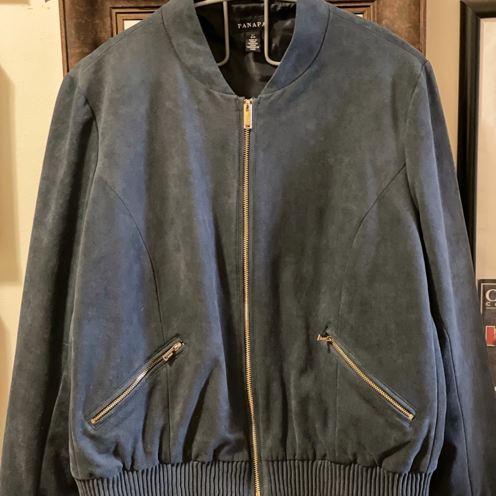Faux Suede Bomber Jacket